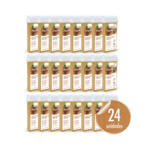 Combo com 24 Cera Refil Roll On Depilflax Coco de 100g