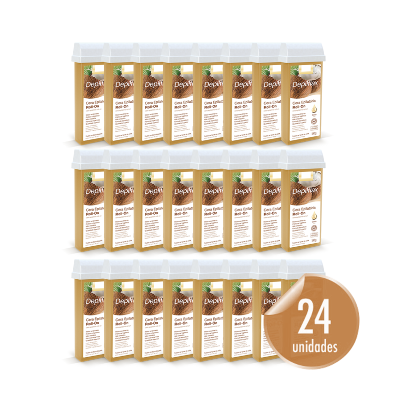 KIT IMG Site Depilflax Cera Depilatoria Roll On Coco 24 unid