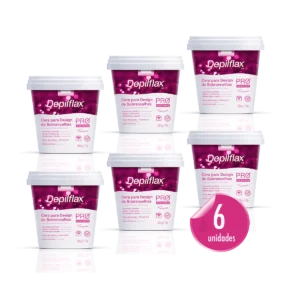 Combo com 6 Cera para Design de Sobrancelhas Fúcsia Depilflax PRO DESIGN